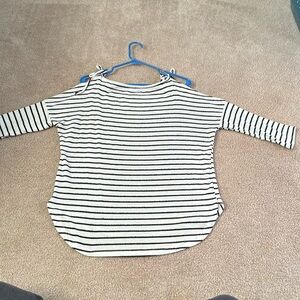 Cold shoulder tie blouse